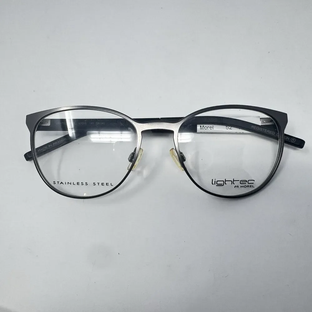 Morel Lightec 8092L 52-18-140 Eyeglass Frames Gunmetal Black France